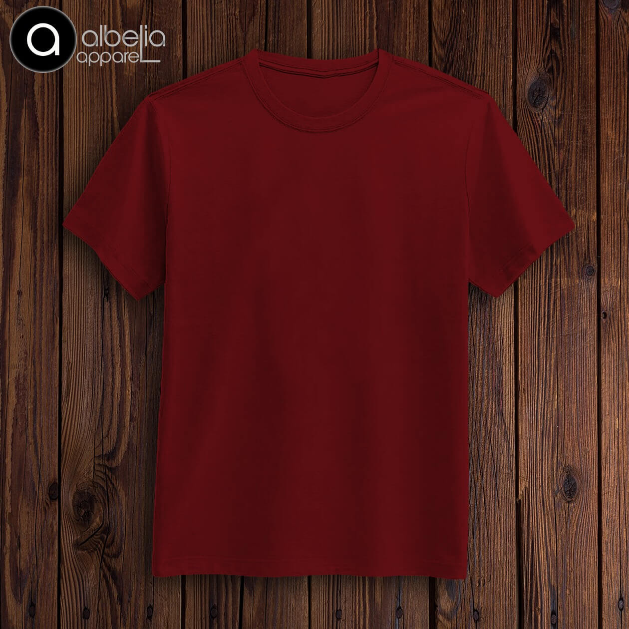 maroon round neck t shirt