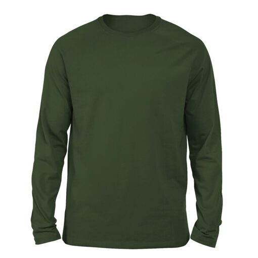 a olive green long sleeved shirt