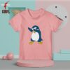 Penguin kids baby pink t-shirt