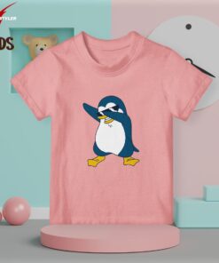 Penguin kids baby pink t-shirt