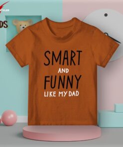 Smart like dad orange color kids t-shirt (Copy)