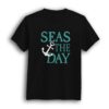 seas the day black t-shirt for men