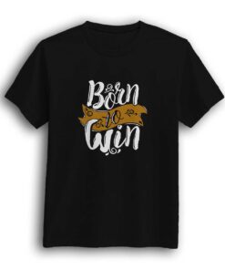 Born to win black half sleeve men t-shirt