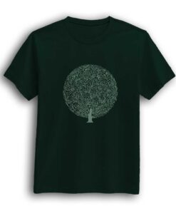 Tree theme bottle green t-shirt for men