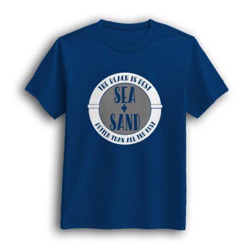 sea and sand royal blue t-shirt