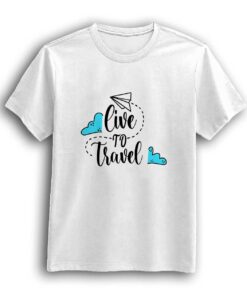 Live to travel white t-shirt