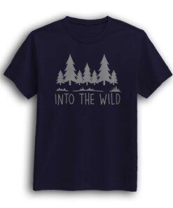 Into the wild navy half sleeve men t-shirt