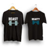 Beast and beauty black color couple t-shirt