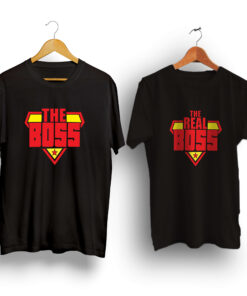 Boss real boss black couple t-shirt