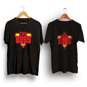 Boss real boss black couple t-shirt