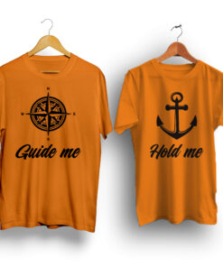 Guide me hold me mastered yellow half sleeve couple t-shirt