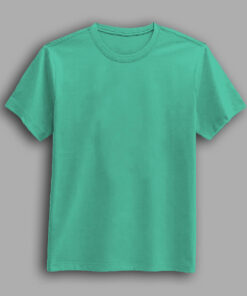 Aqua color round neck half sleeve t-shirt