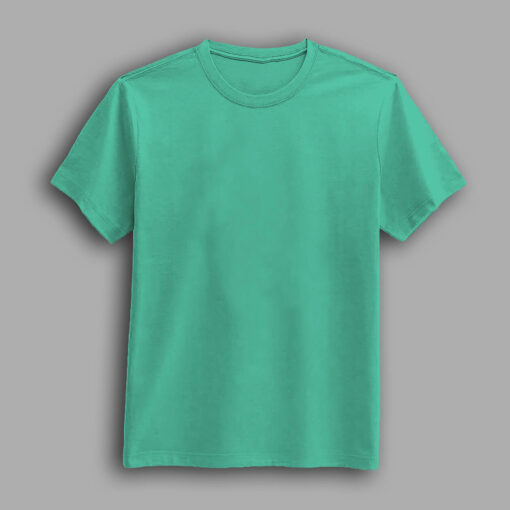 Aqua color round neck half sleeve t-shirt