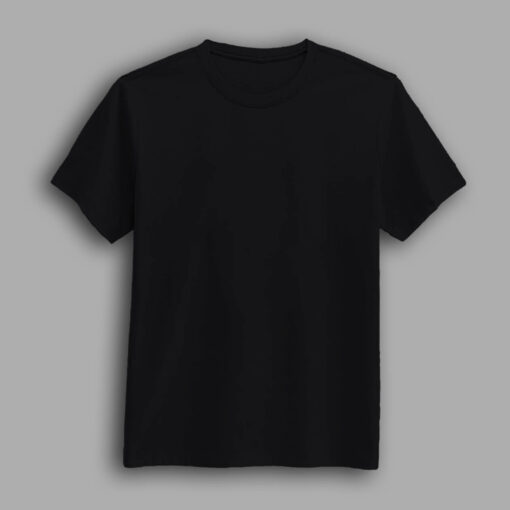 Black color round neck half sleeve t-shirt