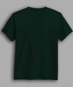 Bottle green color round neck half sleeve t-shirt