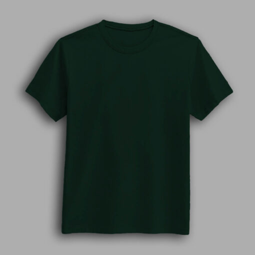 Bottle green color round neck half sleeve t-shirt