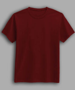 Maroon color round neck half sleeve t-shirt