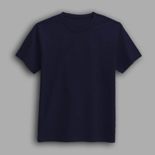 Navy color round neck half sleeve t-shirt