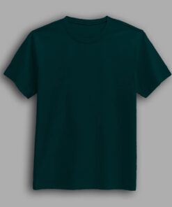 Petrol green color round neck half sleeve t-shirt