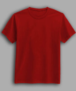 Red color round neck half sleeve t-shirt