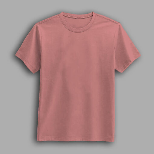 Peach pink color round neck half sleeve t-shirt