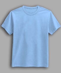 Sky blue color round neck half sleeve t-shirt