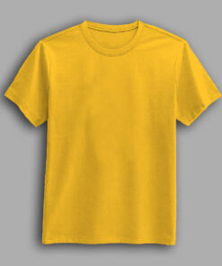 Yellow color round neck half sleeve t-shirt