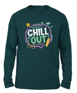 Chill Out full sleeve petrol blue t-shirt