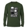 Eat Sleep Code Repeat Olive color full sleeve t-shirt