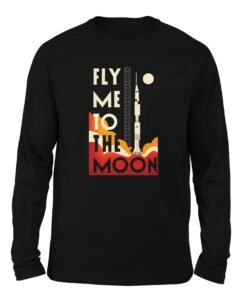 Fly me to the Moon Black color full sleeve t-shirt