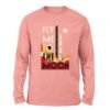 Fly me to the Moon Pink color long sleeve t-shirt