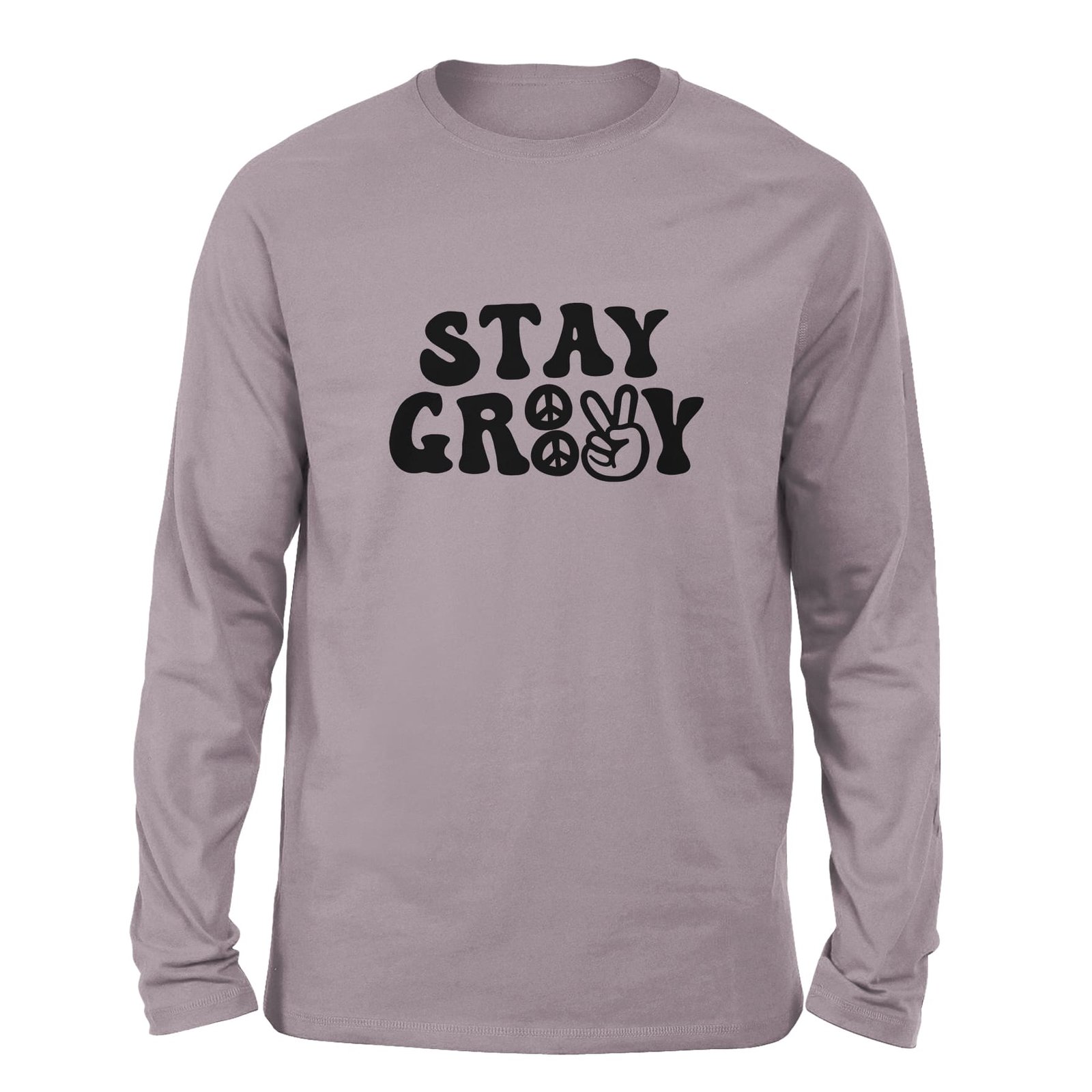 Stay Groovy Gray Lilac Full Sleeve t-shirt