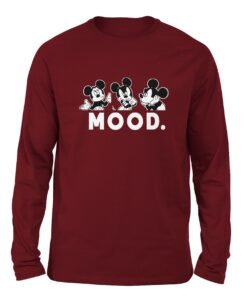 Mood Micky Mouse Maroon color full sleeve t-shirt