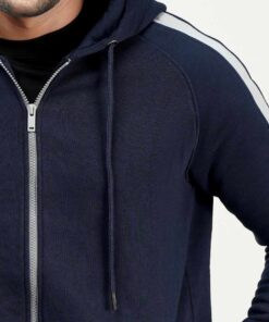 Alternative view of Winter Premium Navy full stripe Hoodie
