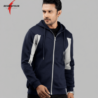 Winter Premium Cut and sew Navy Hoodie