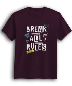 Break All Rules deep purple half sleeve t-shirt