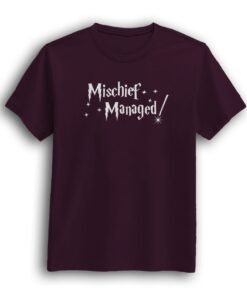 Mischief Managed deep purple half sleeve t-shirt