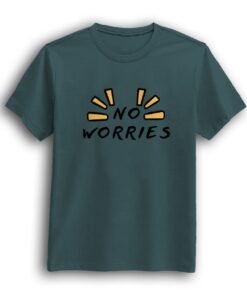 No Worries mint color t-shirt