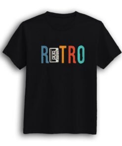 Retro black half sleeve t-shirt